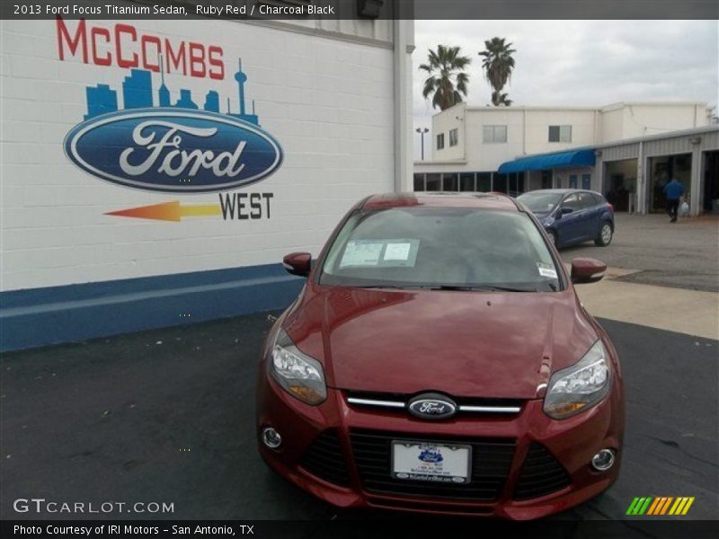 Ruby Red / Charcoal Black 2013 Ford Focus Titanium Sedan