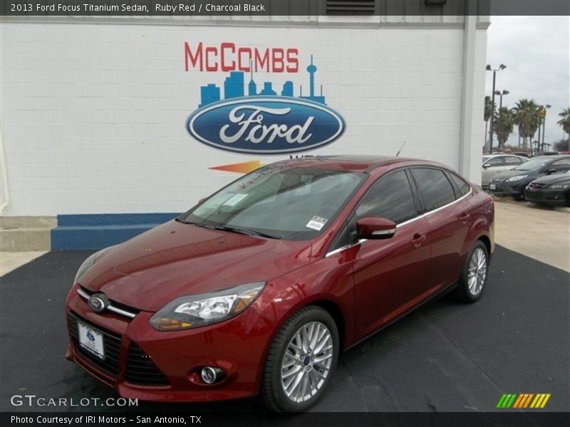 Ruby Red / Charcoal Black 2013 Ford Focus Titanium Sedan