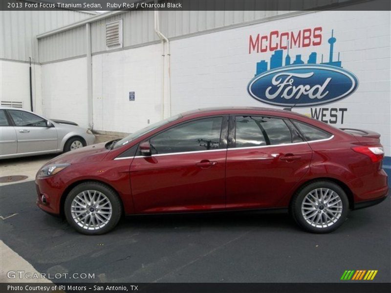 Ruby Red / Charcoal Black 2013 Ford Focus Titanium Sedan