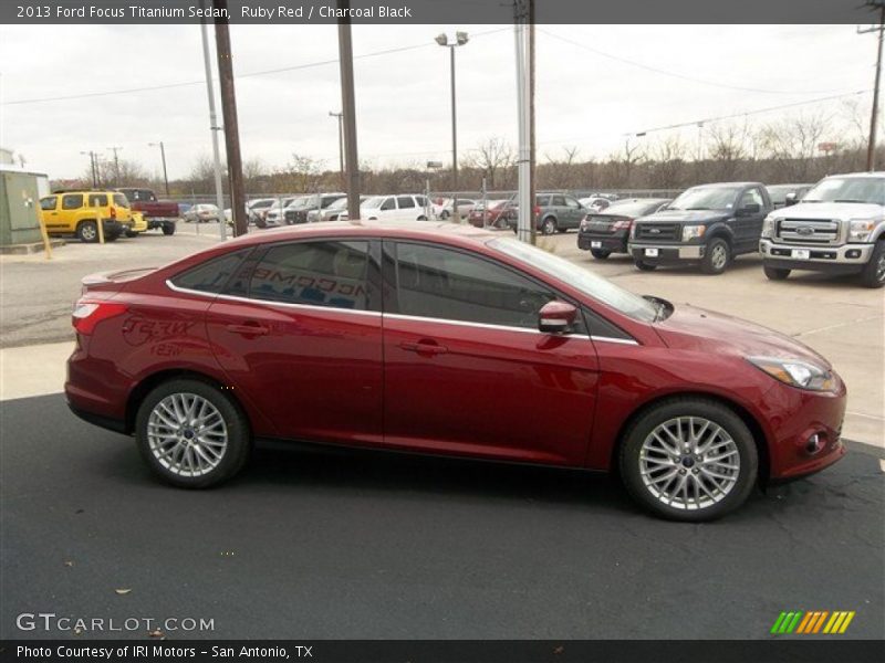 Ruby Red / Charcoal Black 2013 Ford Focus Titanium Sedan