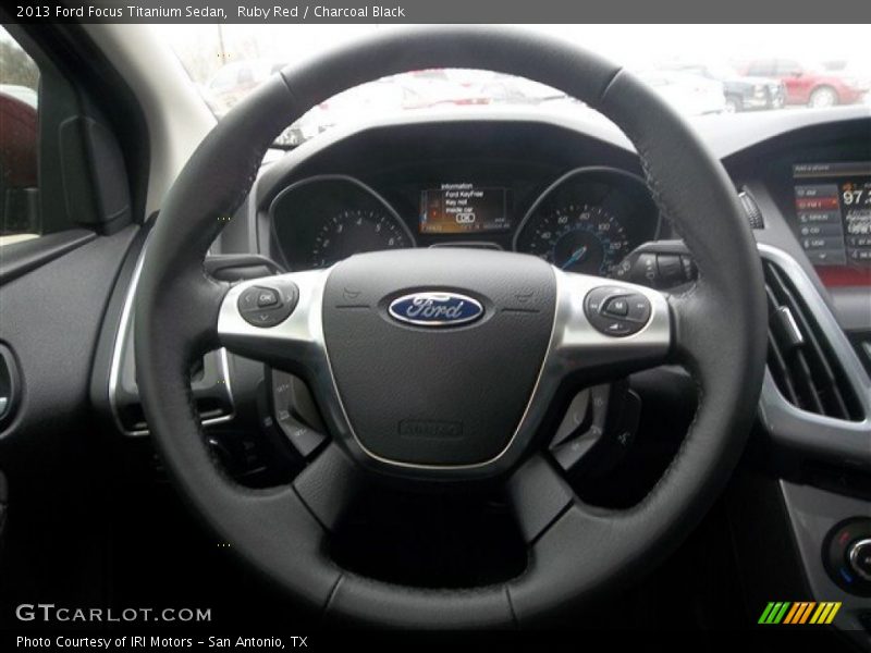 Ruby Red / Charcoal Black 2013 Ford Focus Titanium Sedan