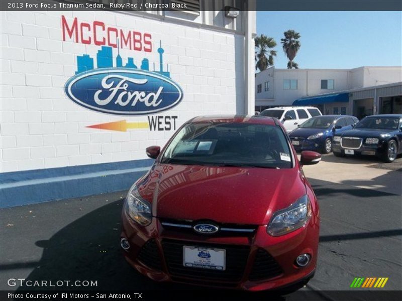 Ruby Red / Charcoal Black 2013 Ford Focus Titanium Sedan
