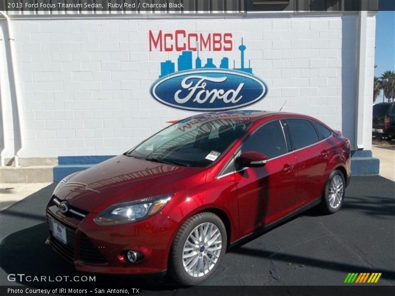 Ruby Red / Charcoal Black 2013 Ford Focus Titanium Sedan