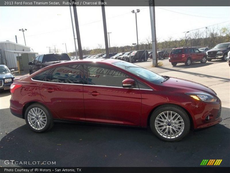 Ruby Red / Charcoal Black 2013 Ford Focus Titanium Sedan