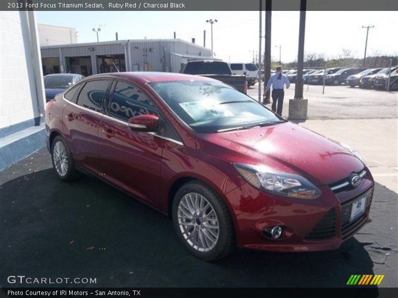 Ruby Red / Charcoal Black 2013 Ford Focus Titanium Sedan