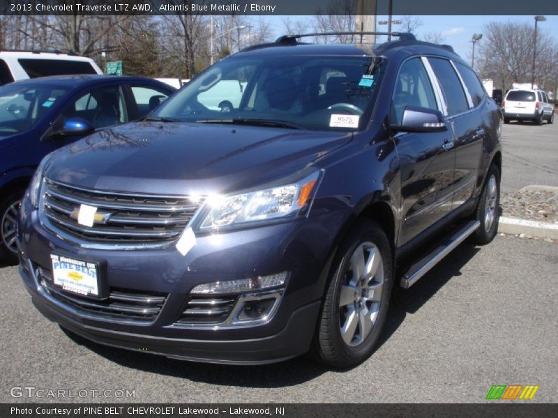 Atlantis Blue Metallic / Ebony 2013 Chevrolet Traverse LTZ AWD