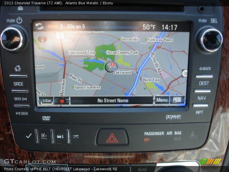 Atlantis Blue Metallic / Ebony 2013 Chevrolet Traverse LTZ AWD