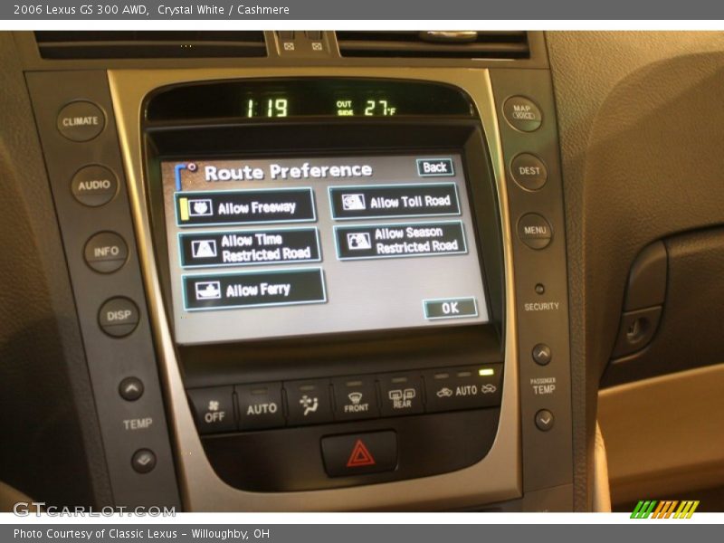 Controls of 2006 GS 300 AWD