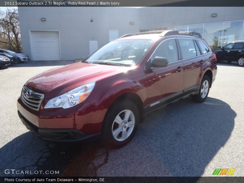 Ruby Red Pearl / Warm Ivory 2011 Subaru Outback 2.5i Wagon