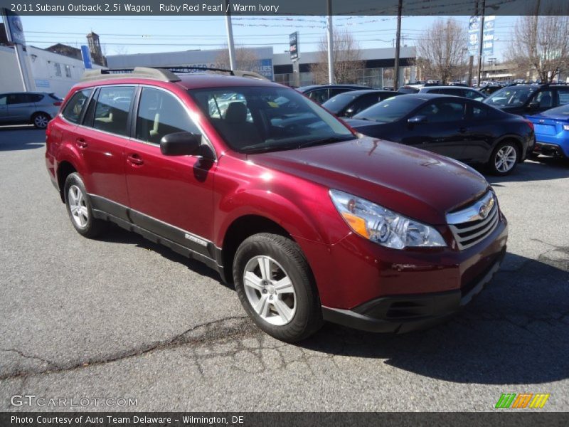 Ruby Red Pearl / Warm Ivory 2011 Subaru Outback 2.5i Wagon