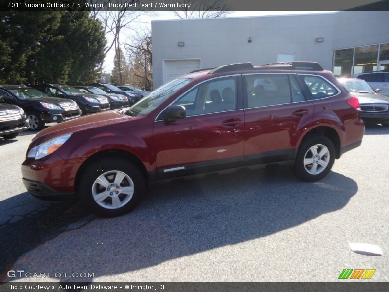 Ruby Red Pearl / Warm Ivory 2011 Subaru Outback 2.5i Wagon