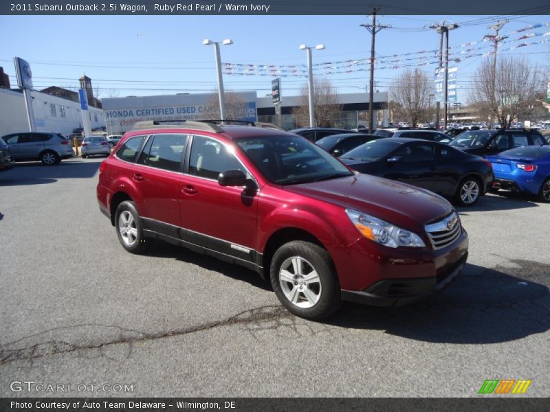 Ruby Red Pearl / Warm Ivory 2011 Subaru Outback 2.5i Wagon