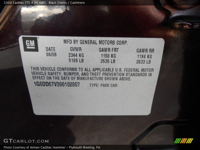 Black Cherry / Cashmere 2009 Cadillac STS 4 V6 AWD