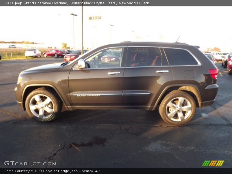 Brilliant Black Crystal Pearl / New Saddle/Black 2011 Jeep Grand Cherokee Overland