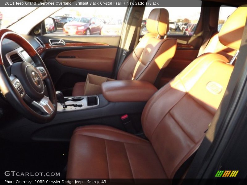 Brilliant Black Crystal Pearl / New Saddle/Black 2011 Jeep Grand Cherokee Overland