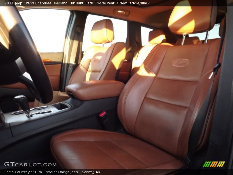 Brilliant Black Crystal Pearl / New Saddle/Black 2011 Jeep Grand Cherokee Overland