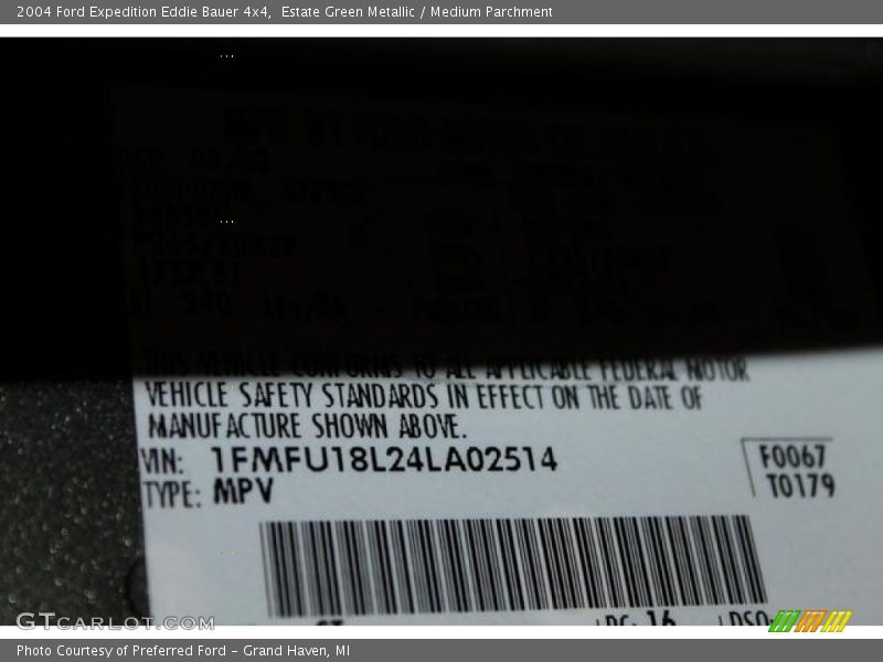 Estate Green Metallic / Medium Parchment 2004 Ford Expedition Eddie Bauer 4x4