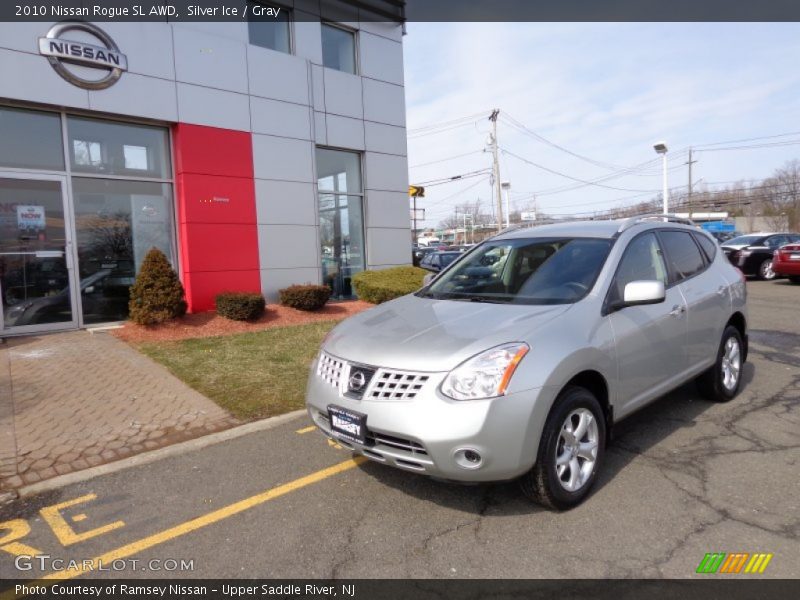 Silver Ice / Gray 2010 Nissan Rogue SL AWD