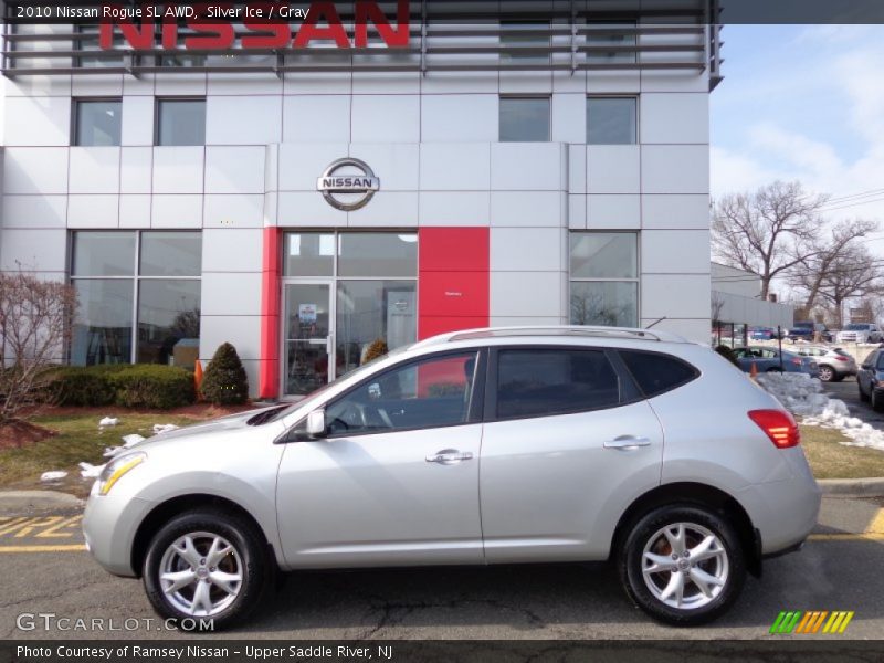 Silver Ice / Gray 2010 Nissan Rogue SL AWD