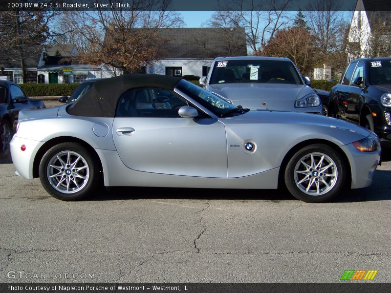 Silver / Black 2003 BMW Z4 2.5i Roadster