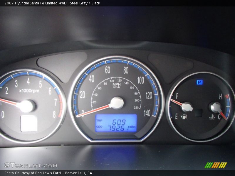 Steel Gray / Black 2007 Hyundai Santa Fe Limited 4WD