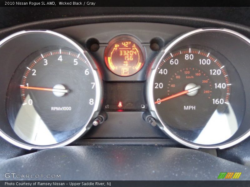Wicked Black / Gray 2010 Nissan Rogue SL AWD