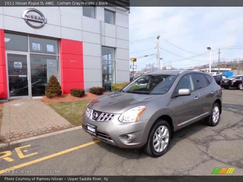 Gotham Gray Metallic / Black 2011 Nissan Rogue SL AWD