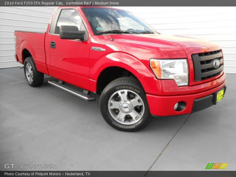 Vermillion Red / Medium Stone 2010 Ford F150 STX Regular Cab
