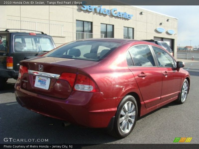 Tango Red Pearl / Beige 2010 Honda Civic EX Sedan