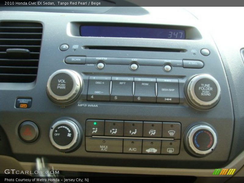 Tango Red Pearl / Beige 2010 Honda Civic EX Sedan