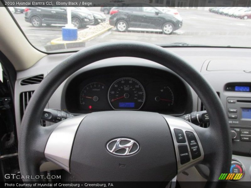 Ebony Black / Beige 2010 Hyundai Elantra GLS