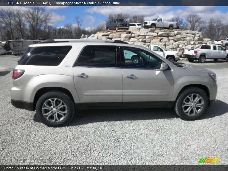 Champagne Silver Metallic / Cocoa Dune 2013 GMC Acadia SLT AWD