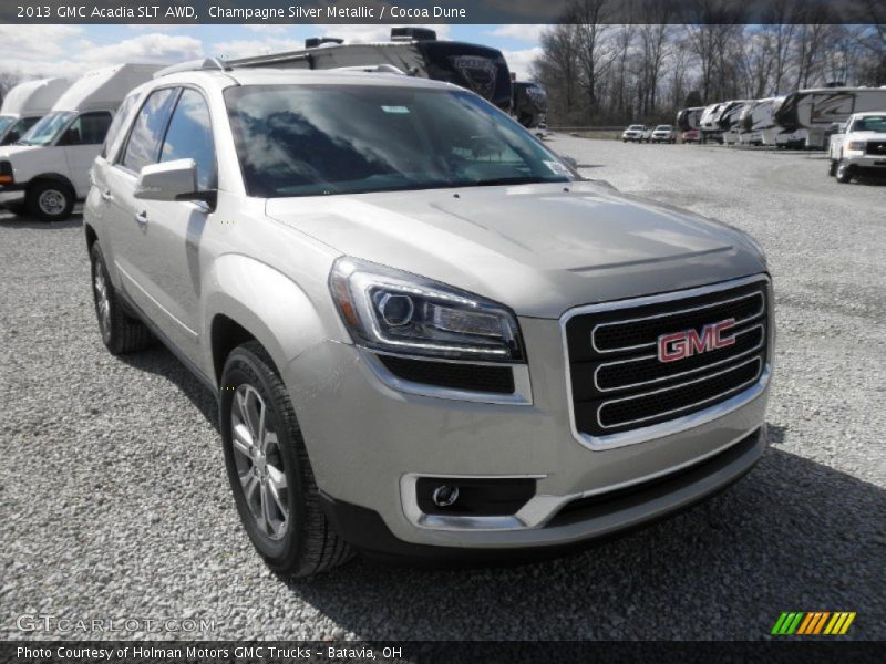 Champagne Silver Metallic / Cocoa Dune 2013 GMC Acadia SLT AWD