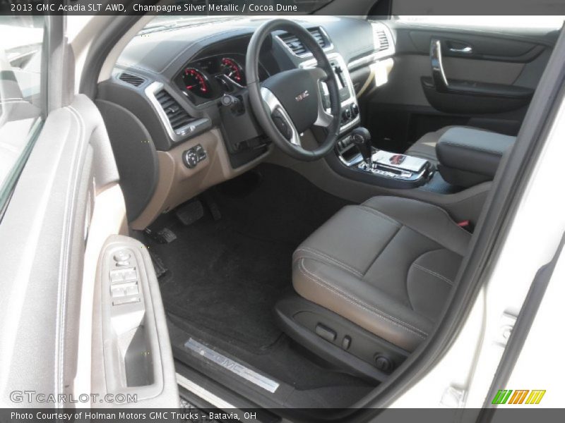 Champagne Silver Metallic / Cocoa Dune 2013 GMC Acadia SLT AWD