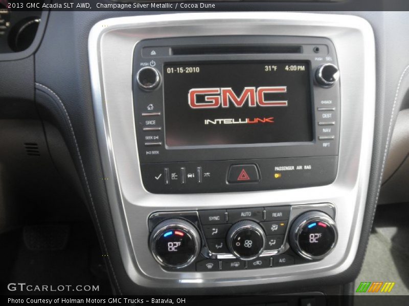 Champagne Silver Metallic / Cocoa Dune 2013 GMC Acadia SLT AWD