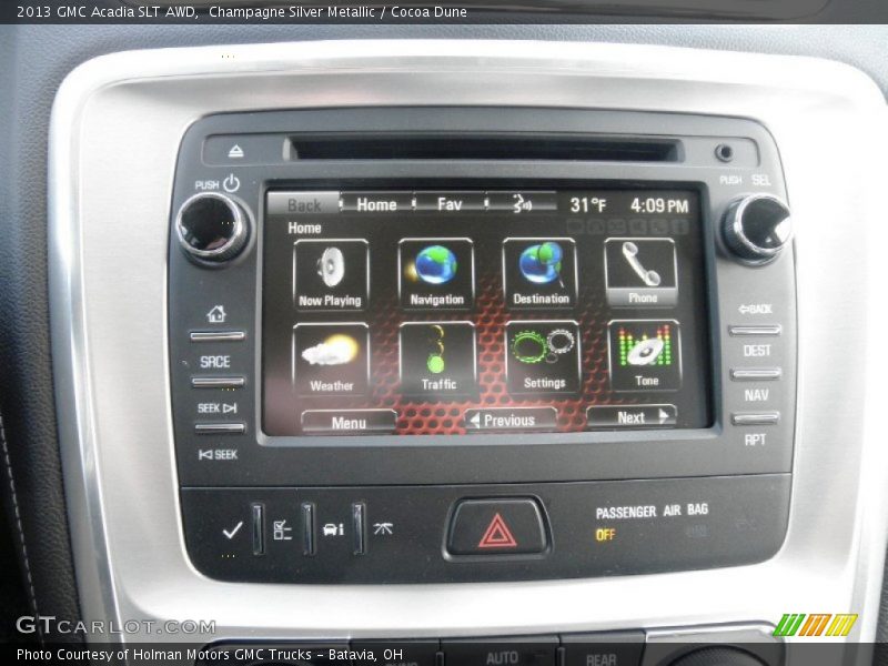 Champagne Silver Metallic / Cocoa Dune 2013 GMC Acadia SLT AWD
