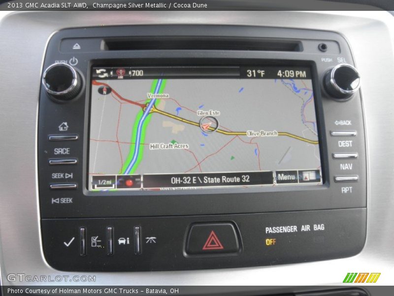 Champagne Silver Metallic / Cocoa Dune 2013 GMC Acadia SLT AWD