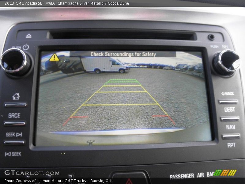 Champagne Silver Metallic / Cocoa Dune 2013 GMC Acadia SLT AWD