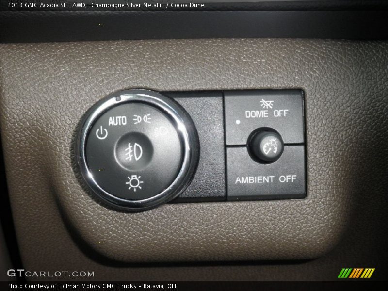 Champagne Silver Metallic / Cocoa Dune 2013 GMC Acadia SLT AWD