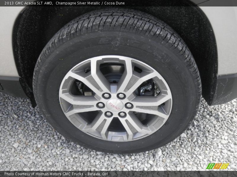 Champagne Silver Metallic / Cocoa Dune 2013 GMC Acadia SLT AWD