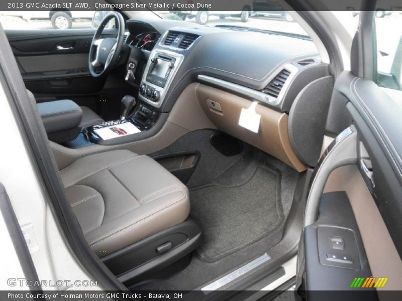 Champagne Silver Metallic / Cocoa Dune 2013 GMC Acadia SLT AWD
