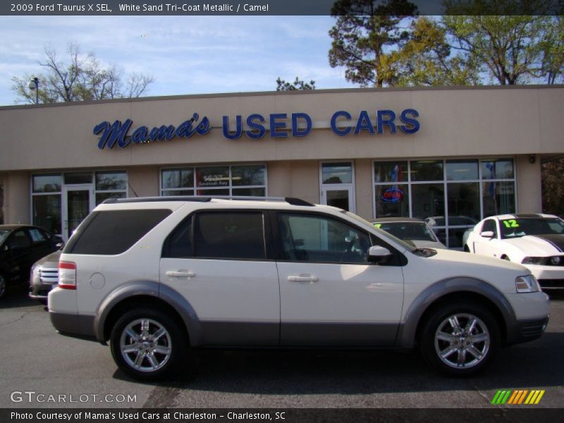 White Sand Tri-Coat Metallic / Camel 2009 Ford Taurus X SEL