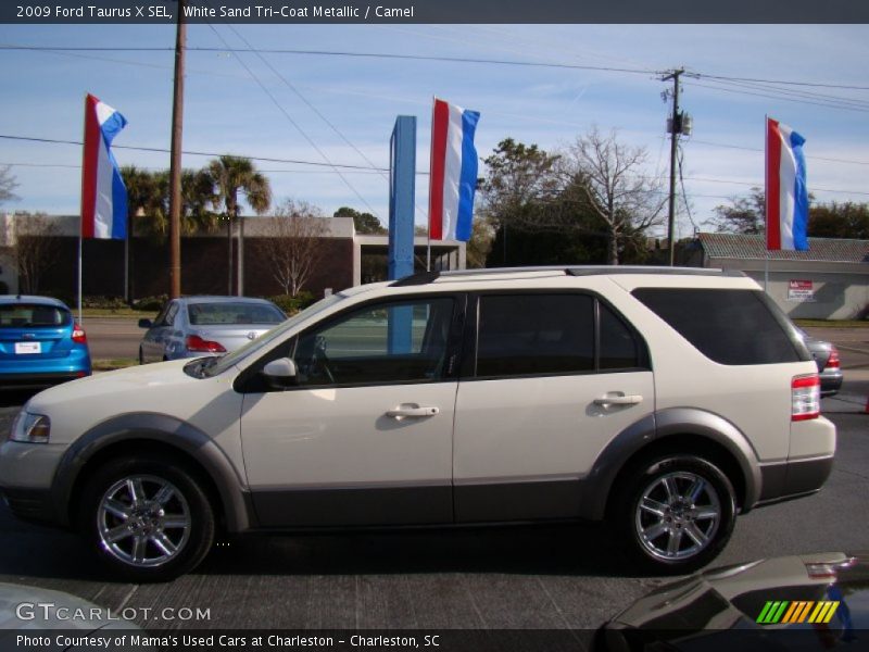 White Sand Tri-Coat Metallic / Camel 2009 Ford Taurus X SEL
