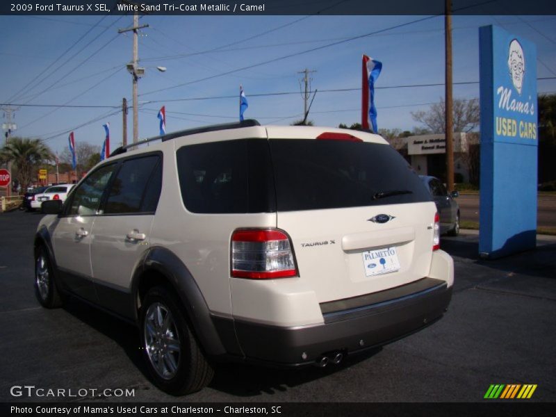White Sand Tri-Coat Metallic / Camel 2009 Ford Taurus X SEL