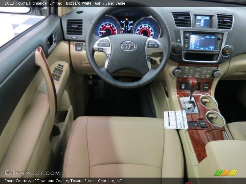 Blizzard White Pearl / Sand Beige 2013 Toyota Highlander Limited