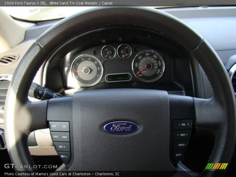 White Sand Tri-Coat Metallic / Camel 2009 Ford Taurus X SEL
