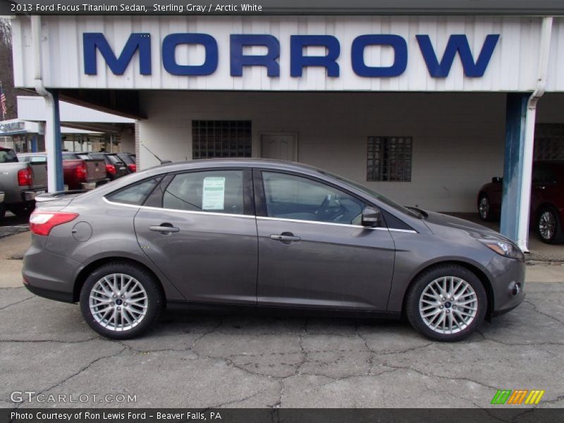 Sterling Gray / Arctic White 2013 Ford Focus Titanium Sedan
