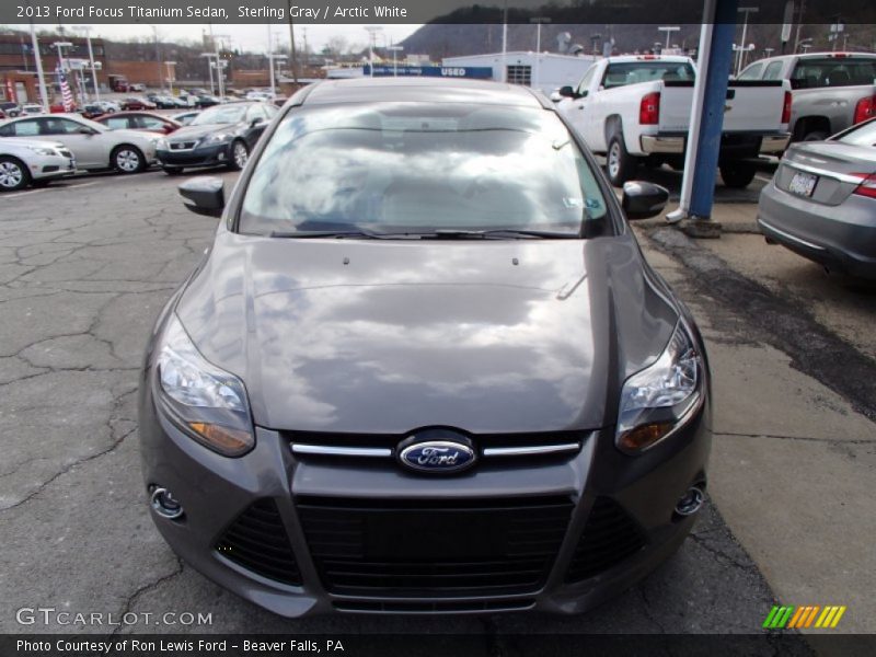 Sterling Gray / Arctic White 2013 Ford Focus Titanium Sedan
