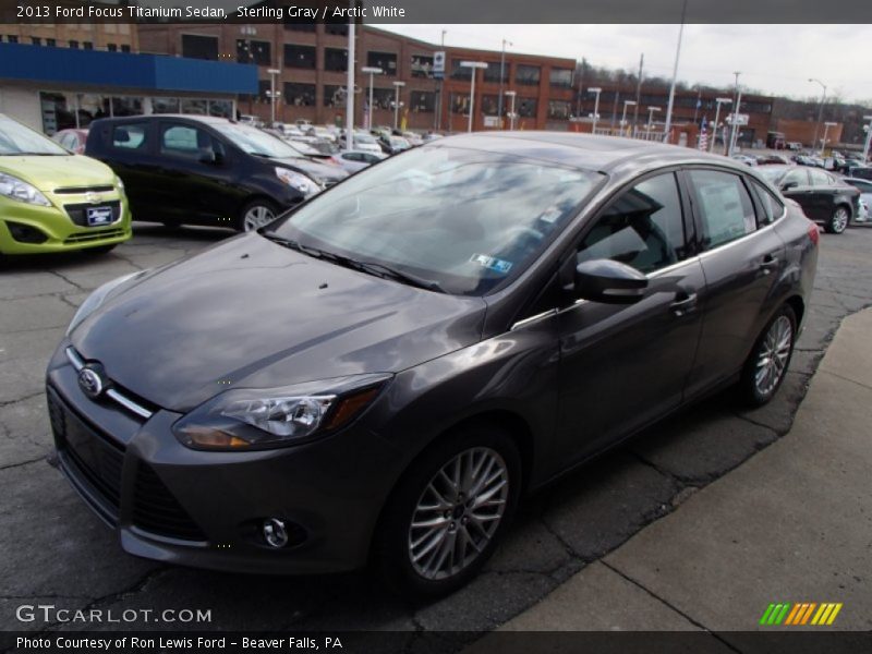 Sterling Gray / Arctic White 2013 Ford Focus Titanium Sedan
