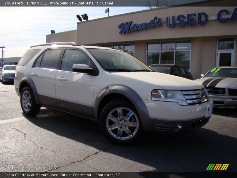 White Sand Tri-Coat Metallic / Camel 2009 Ford Taurus X SEL